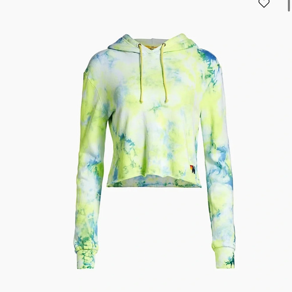 Aviator Nation Tie Dye Crop Hoodie Small - Picture 7 of 11